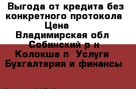 Выгода от кредита без конкретного протокола › Цена ­ 1 - Владимирская обл., Собинский р-н, Колокша п. Услуги » Бухгалтерия и финансы   